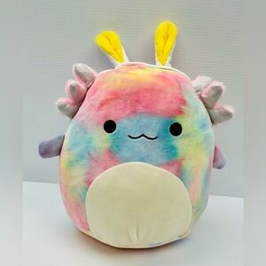 Squishmallows Pastel Rainbow Axolotl with Bunny Ears